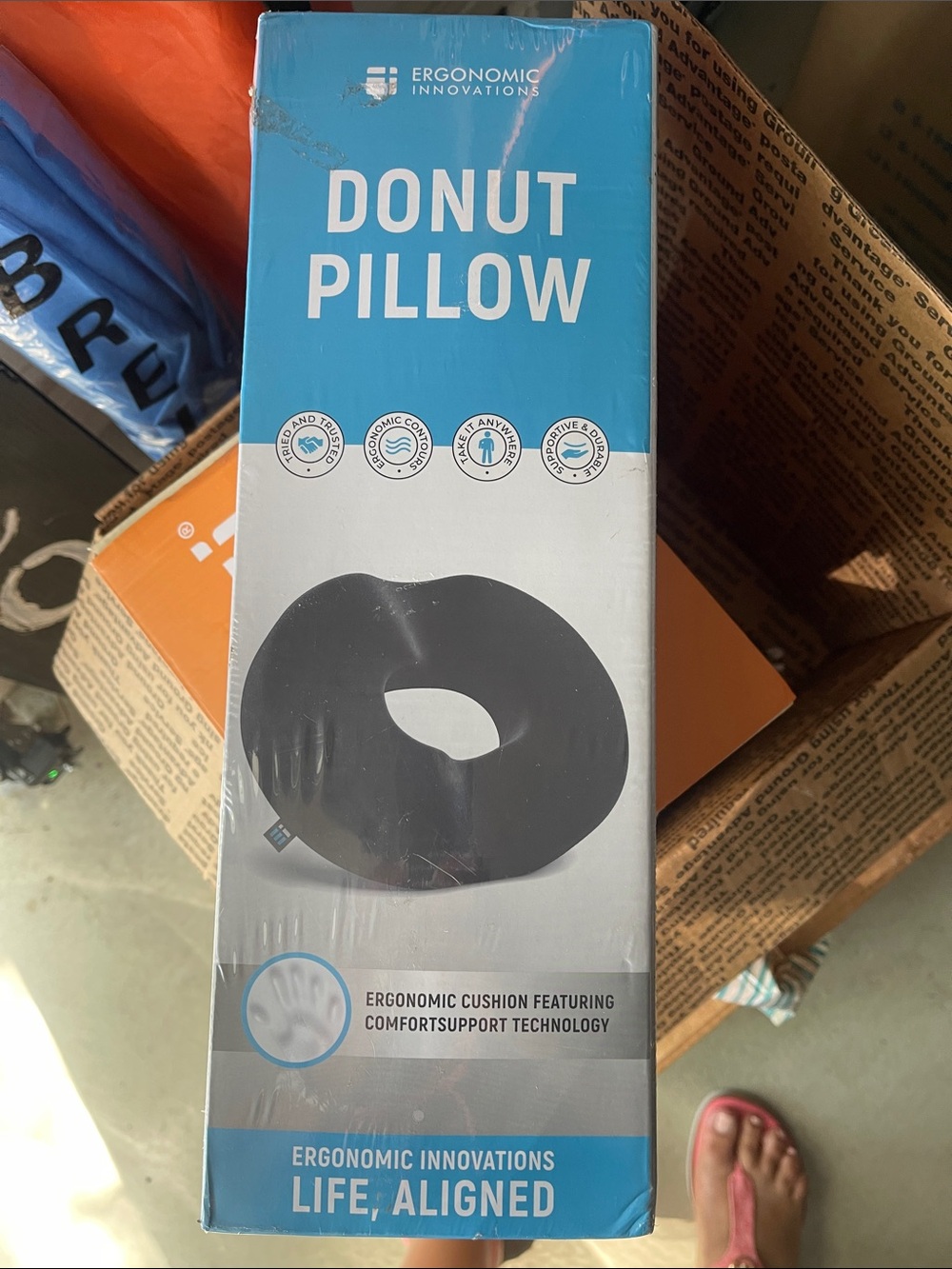 Black Donut Pillow - ComfortSupport Cushion